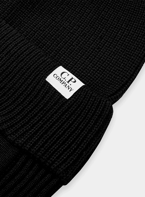 Балаклава C.P. Company Re-Wool Beanie Black
