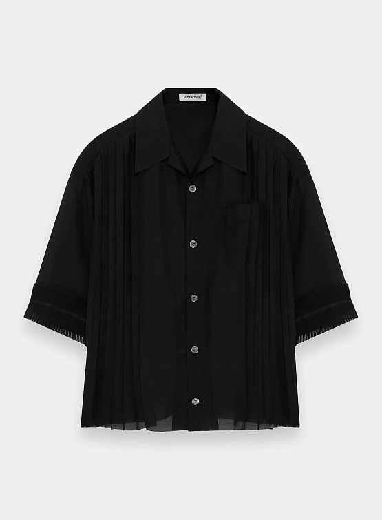 Женская рубашка UNDERCOVER Pleated Mix Open Collar Black