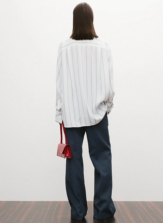 Женская рубашка Recto Double Layer Cuffs Stripe Sky Blue