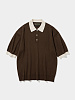 Поло Uniform Bridge Ribbed Polo S/S Knit Brown