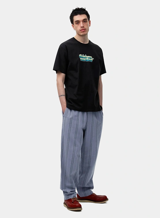 Брюки thisisneverthat Stripe Jacquard Pant Purple Grey