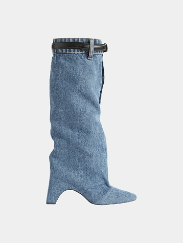 Женские сапоги Coperni Denim Open Knee Bridge Blue