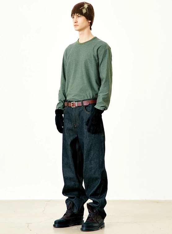 Лонгслив COOR Dying Pin Stripe Washed Green