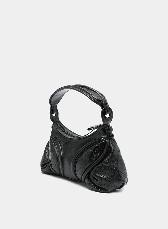 Сумка Marine Serre Moonogram Embossed Futura Mini Black