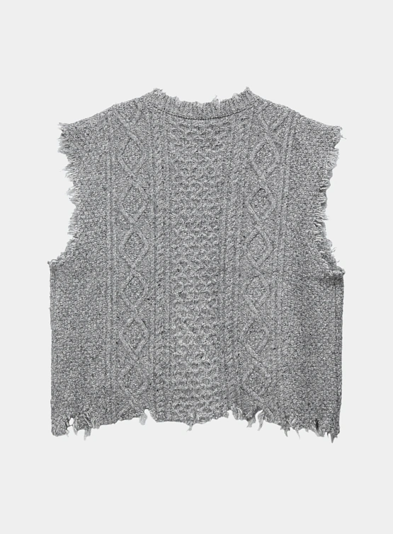 Женский жилет R13 Boyfriend Cable Tweed Heather Grey