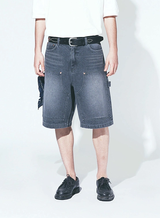 Шорты Uniform Bridge Double Knee Denim 12oz Washed Black