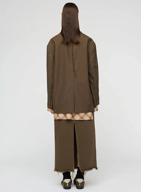 Женский блейзер Song for the Mute "Flower" Square Brown