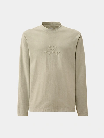 Лонгслив C.P. Company 20/1 Jersey Boxy Logo Blue Fox Grey