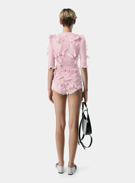 Женский кардиган Coperni Knitted Butterfly Pink