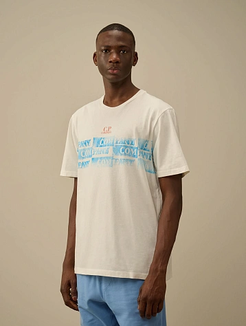 Футболка C.P. Company 24/1 Jersey Front Logo Gauze White