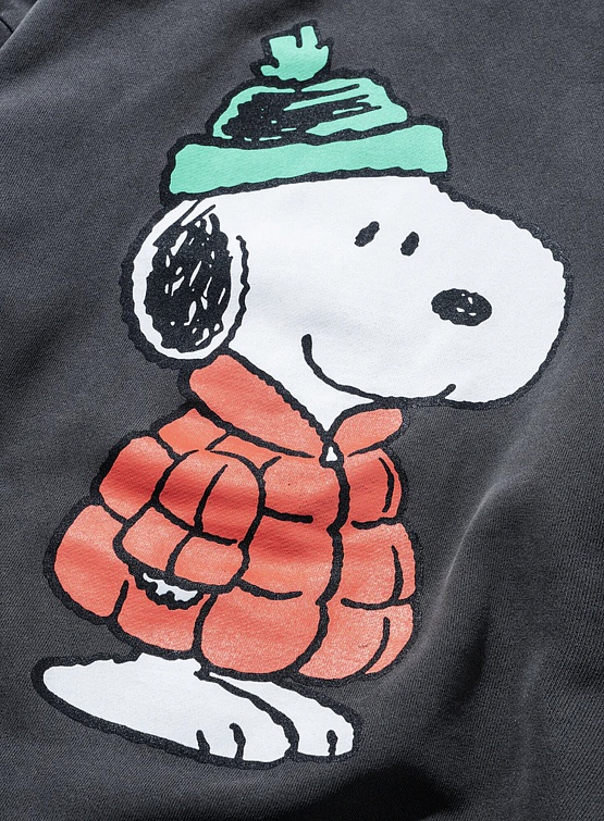 Худи MARKET Peanuts Puffer Hoodie Washed Black