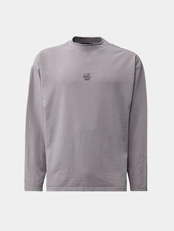 Лонгслив C.P. Company 20/1 Jersey Boxy Logo Lavander Violet
