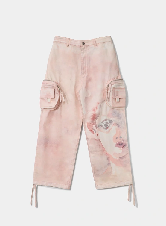 Брюки KidSuper x Piet Watercolour Cotton Cargo Light Pink
