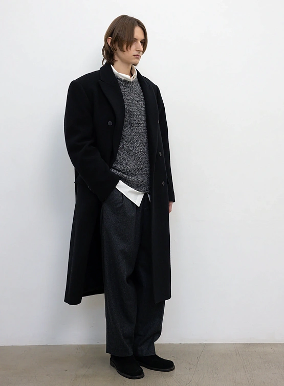 Пальто LE17SEPTEMBRE Double Breasted Long Black