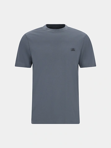 Футболка C.P. Company 30/1 Jersey Logo Patch Stormy Weather