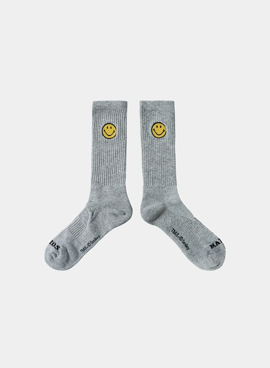 Носки MARKET SMILEY BADGE SOCKS Grey