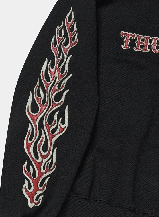 Худи Thug Club Leather Flame Black