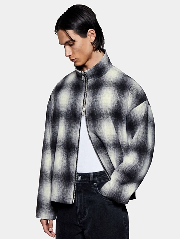 Овершот MKI MIYUKI ZOKU Wool Check Track Off White/Black