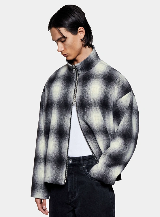 Овершот MKI MIYUKI ZOKU Wool Check Track Off White/Black