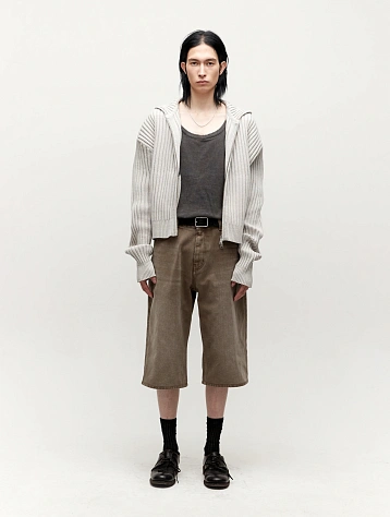 Кардиган COOR Piece Dyed Rib Knit Light Grey