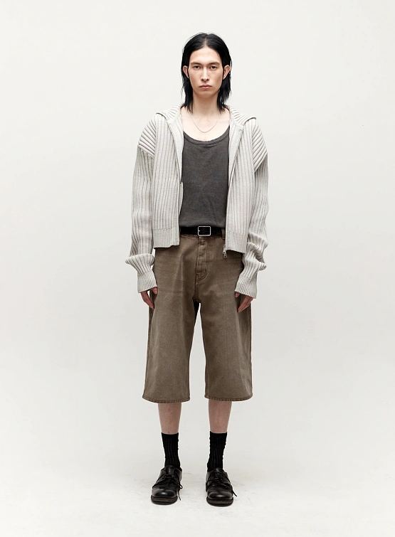 Кардиган COOR Piece Dyed Rib Knit Light Grey