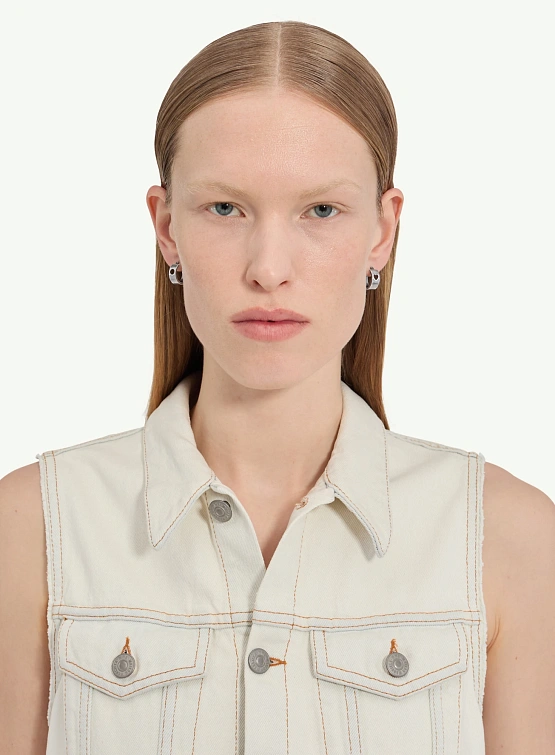 Серьги MM6 Maison Margiela Number Logo Motif Hoop