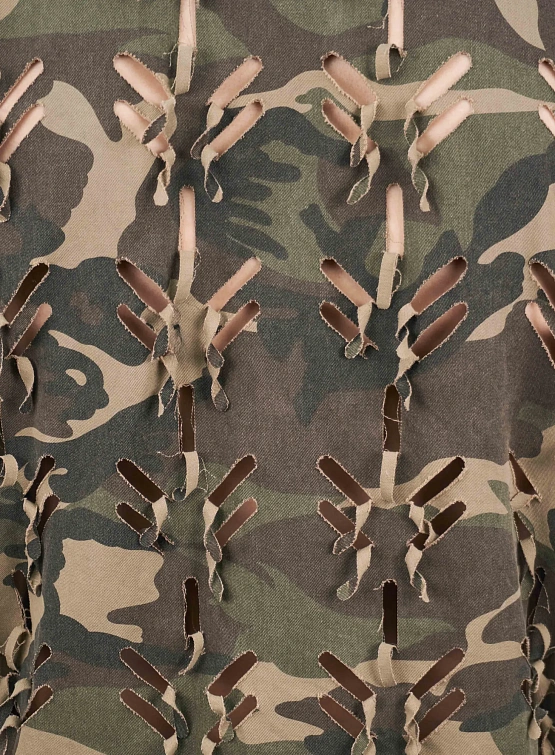 Рубашка JUNTAE KIM Laser-Slashed Camouflage