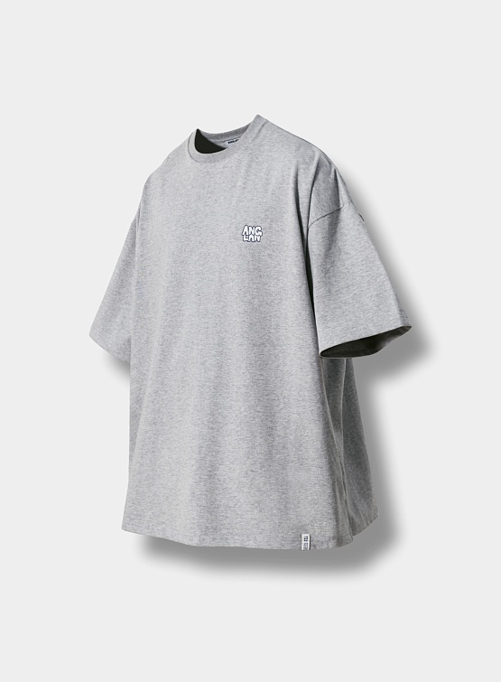 Футболка ANGLAN Stack Logo Half Tee Melange Grey