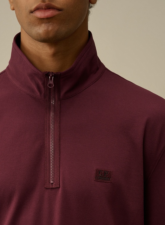 Халф-зип C.P. Company Stretch Piquet Logo Polo Potent Purple