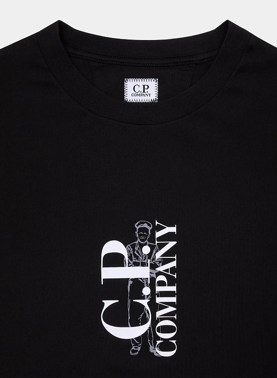 Футболка C.P. Company 30/1 Jersey Logo Black