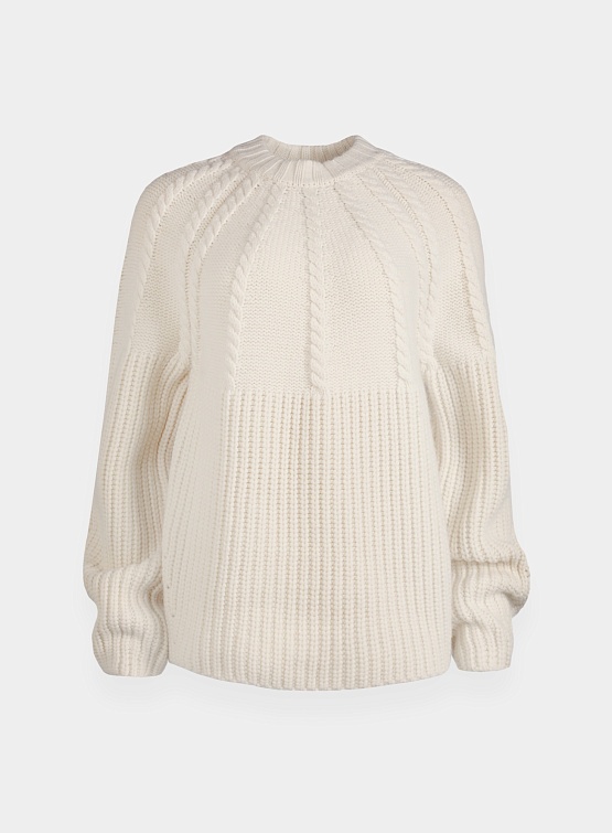 Женский свитер System Studios Raglan Sleeve Cable Sweater Ivory