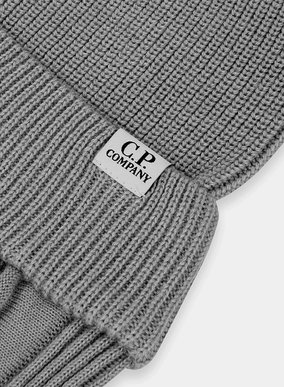 Балаклава C.P. Company Re-Wool Beanie Moon Melange