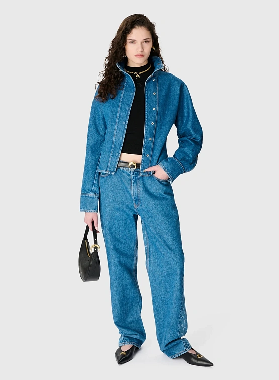 Женская джинсовая рубашка Marine Serre Moon Laser Blue Wash