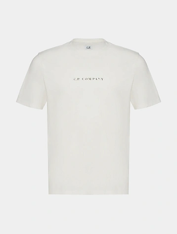 Футболка C.P. Company 30/1 Jersey Logo Gauze White