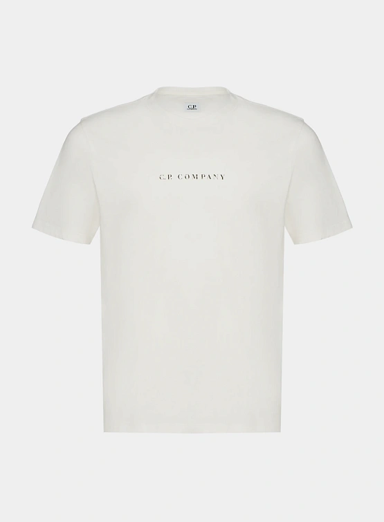 Футболка C.P. Company 30/1 Jersey Logo Gauze White