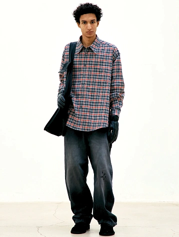 Рубашка COOR Cutoff Checkered Shirt Red Check