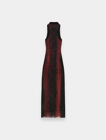 Женское платье Jean Paul Gaultier Mesh High Neck Printed Python Brown/Black