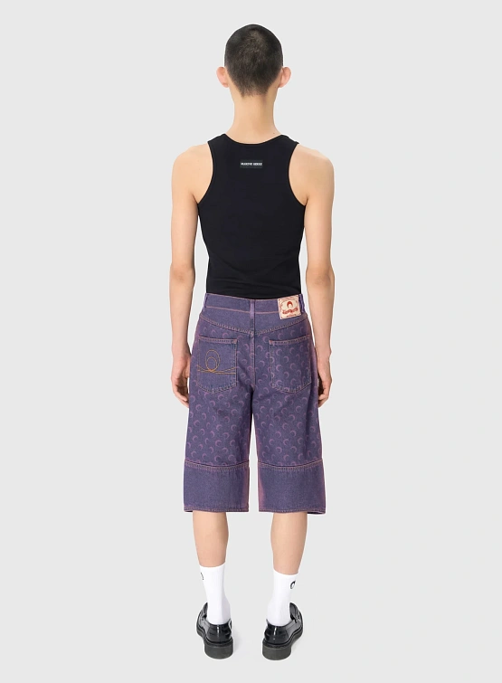 Шорты Marine Serre Moon Laser Denim Bermudas Lavender