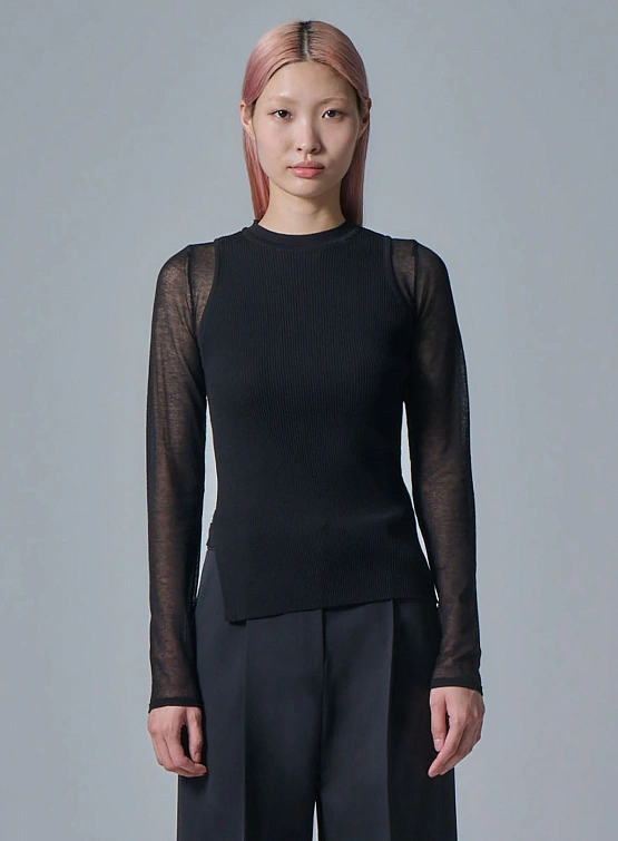 Женский пуловер JUUN.J See Through Round Neck Black