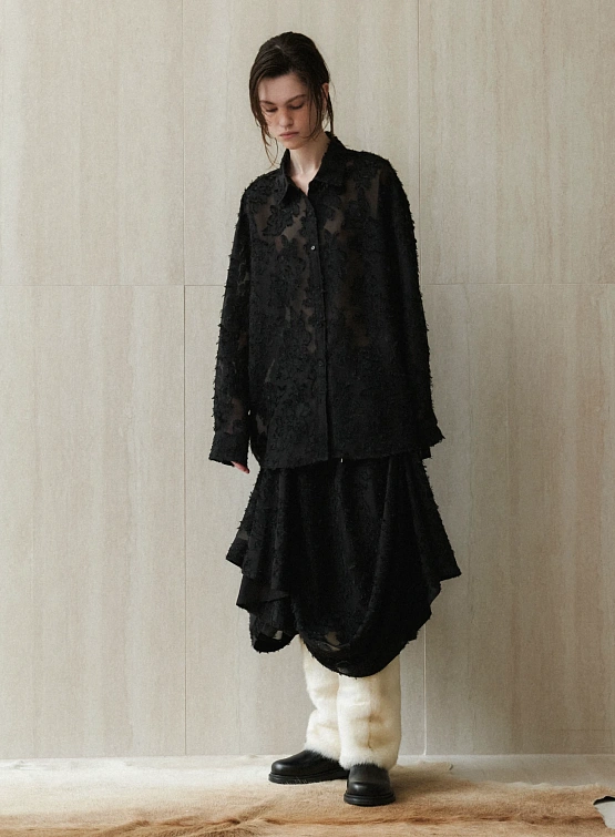 Женская блузка EPINGLER Sheer Jacquard Black