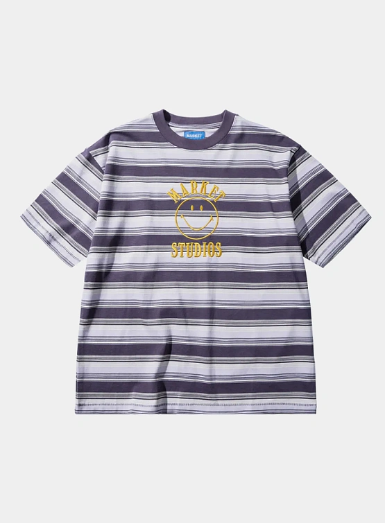 Футболка MARKET SMILEY LOCKUP STRIPED T-SHIRT Lavander