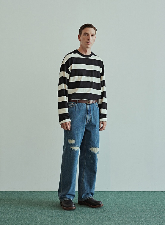 Лонгслив Uniform Bridge Naval Stripe L/S Tee Black