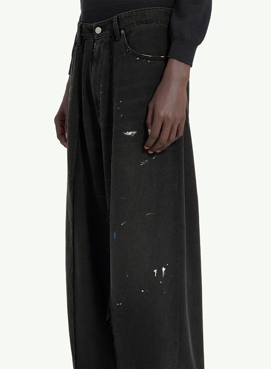 Джинсы MM6 Maison Margiela Wide Leg Paint Black