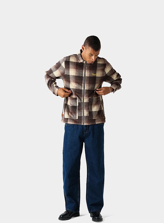 Butter Goods Plaid Flannel Insulated Overshirt Brown/Beige