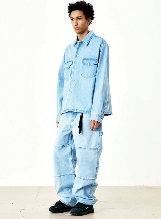 Рубашка COOR Oversized Two Pocket Denim Washed Blue