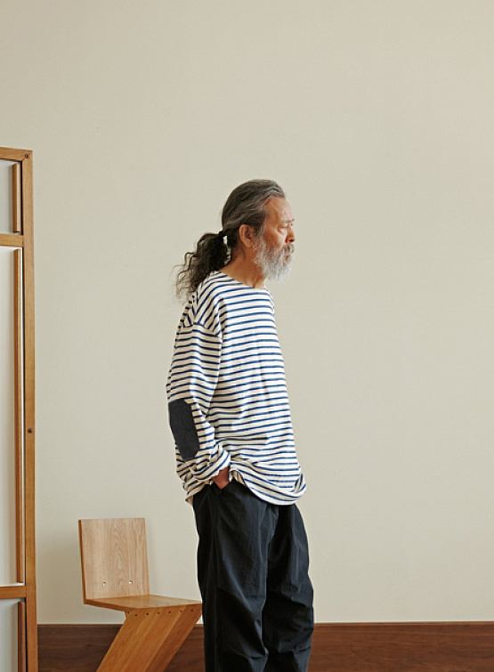 Лонгслив FrizmWORKS Patch Stripe Boat Neck Ivory