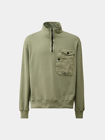 Халф-зип C.P. Company Cotton Fleece Mixed Agave Green