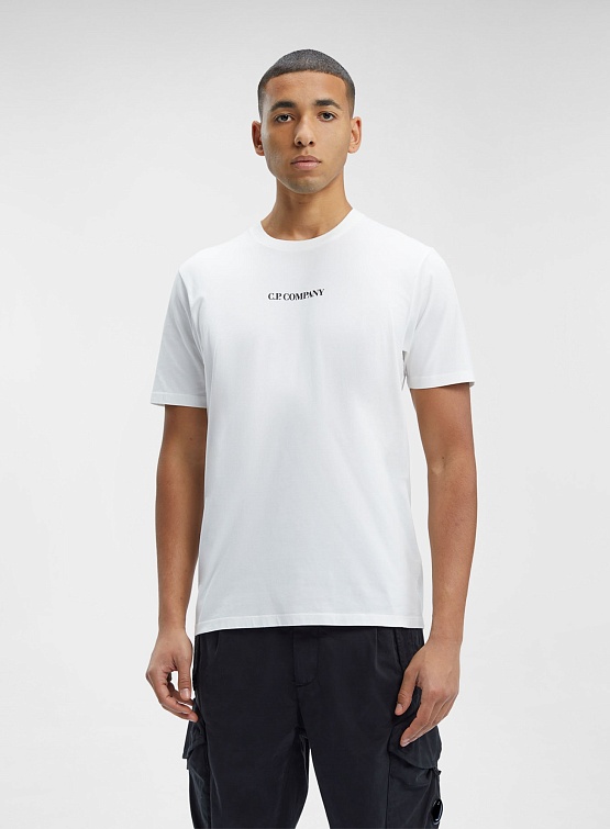 Футболка C.P. Company 30/1 Jersey Blurry Logo White