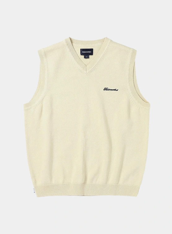 Жилет thisisneverthat Script Logo Knit Vest Ivory