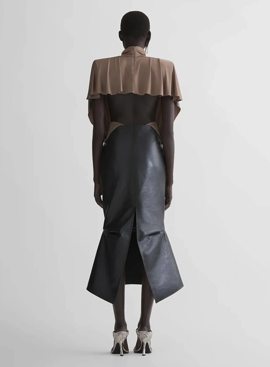 Женская юбка MUGLER Mermaid Leather Black